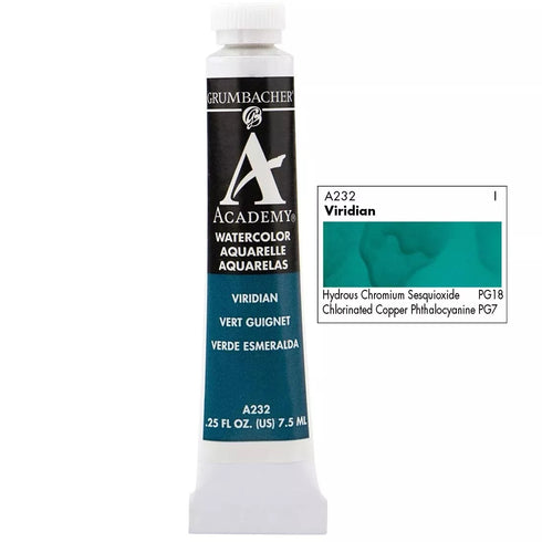 GRUMBACHER ACADEMY WATERCOLORS VIRIDIAN